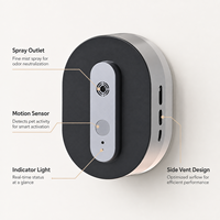 Vaporisateur anti-odeurs pour animaux de compagnie avec détecteur de mouvement et micro-ondes, alimentation USB, modes manuel et automatique, pour usage domestique, contrôle des odeurs pour chats