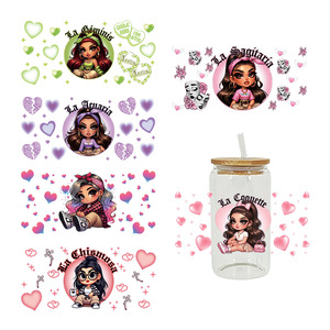 Autocollant de transfert pour verre à double paroi 16oz, motif Mint Spice Girl, Sassy <span class=keywords><strong>Babe</strong></span>, UV DTF, pour enveloppes de tasses, motif Highland Cow - Product Image 1