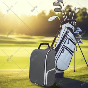 Bolsa para zapatos de golf de gran capacidad, impermeable, con ventilación y doble cremallera para deportes al aire libre, unisex, negro y gris - Product Image 3
