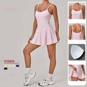 カスタムロゴ入りセクシーなストラップ付きタイトスポーツドレス、胸パッド付き、通気性抜群、アウトドアゴルフ、美しい背中、テニス、パデルドレス、女性用 - Product Image 2