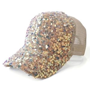 Gorra de béisbol de malla con lentejuelas para mujer, transpirable, protección solar, estilo casual de moda para verano - Product Image 2