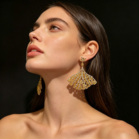 Boucles d'oreilles pendantes en forme d'étoile en cristal d'améthyste plaqué or 18 carats XM E282, tendance, pour femmes, bijoux de mariage et de fête