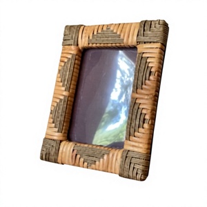 Handmade Bamboo Eco-Friendly Modern Rectangular <b>Rustic</b> Horizontal Photo Frame Wall Decorative Item for Home and Office - Product Image 1