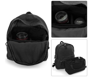 Sac d'insertion pour appareil photo avec séparateurs réglables, organisateur portable pour appareil photo reflex numérique/SLR avec fermeture à cordon - Product Image 5