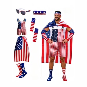 Conjunto de Calcetines y Capa con Bandera Americana para Hombre, Disfraz Patriótico para el 4 de Julio - Product Image 2