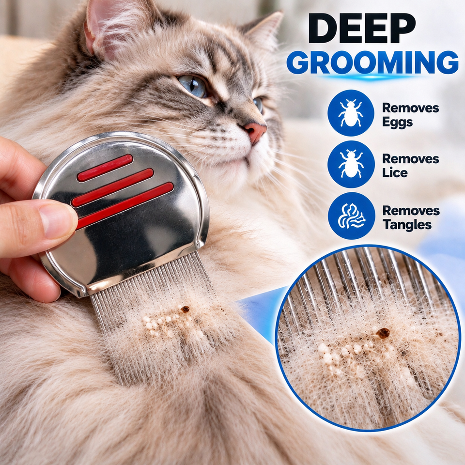 Fine Tooth Comb Pet Comb Pet Grooming Comb Dog Lice Detangling Cat ...