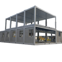 Structure Design Maison Double Flat Pack Maison Préfabriquée Conteneur Préfabriqué Acier Allstar Bureau Gris Porte en Acier Panneau Sandwich