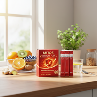 MITOS Immune Flex Soutien Immunitaire Adulte Liquide Oral avec Bêta-Glucane, Ginsénoside, Probiotiques, Vitamine C, Zinc - Durée de Conservation de 24 Mois