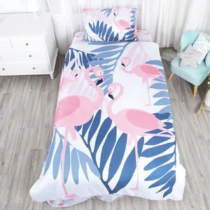 3D digital print flamingo toddler bedding sets girl 100% cotton luxury baby kids' comforter set
