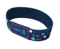 Échantillon Gratuit Bracelet NFC Personnalisé avec Logo pour Festival, en Tissu Élastique Réutilisable NTAG213, pour Paiement Sans Espèces et Accès aux Événements