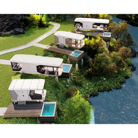 Luxe Moderne Extérieur Portable Mobile Glamping Espace Capsule Resort Hôtel Petite Maison maison de conteneur de luxe