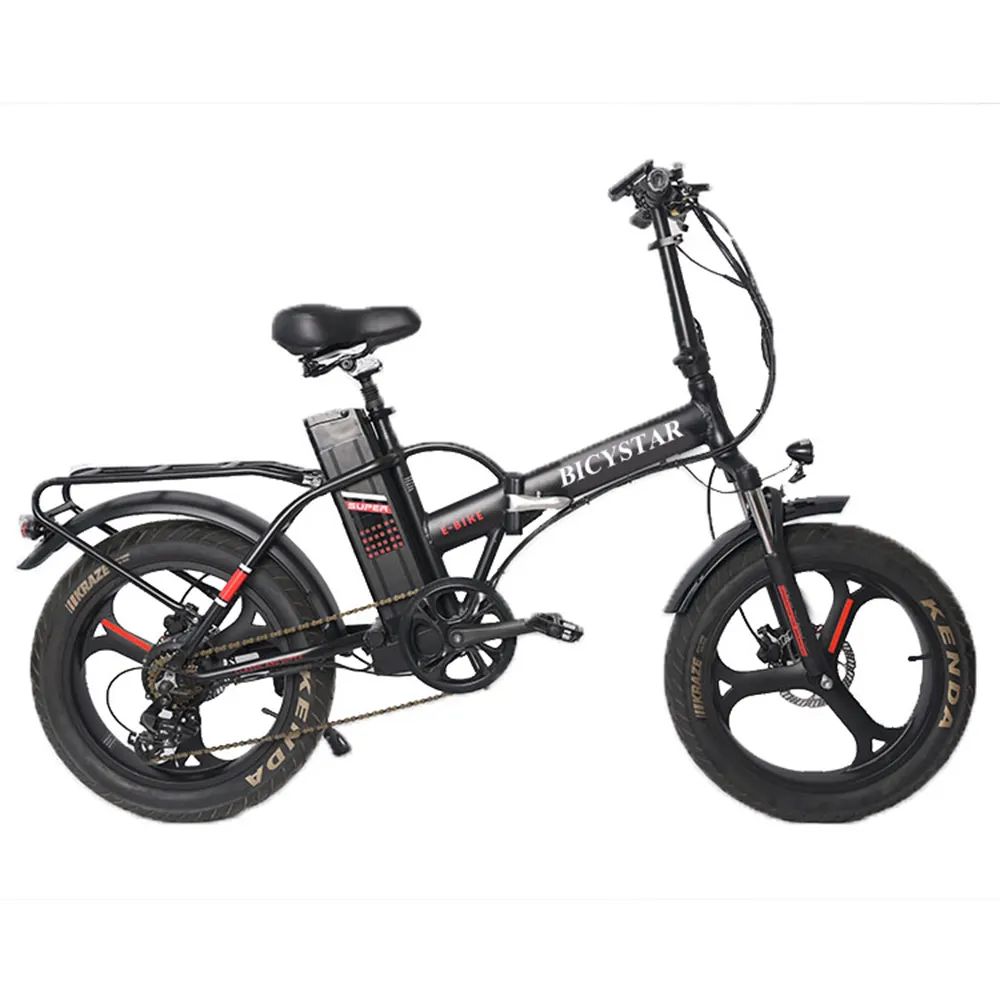 Neumático de rueda de 20 pulgadas bicicleta eléctrica grande 500W bicicleta eléctrica plegable popular para adultos neumáticos gruesos ebike