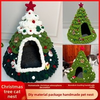 Lit pour chat en feutre DIY de luxe en forme d'arbre de Noël, nid d'hiver chaud conique pour petits chiens, cadeau de Noël pour intérieur, vente en gros OEM