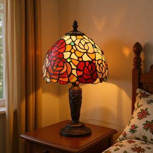 Ouhaoti <b>Tiffany</b> <b>Table</b> <b>Lamp</b> American Style Retro Dining Room Bar <b>Lamp</b> 3 Color 5V for Bedroom Living Room Glass Bedside <b>Lamp</b> - Product Image 1