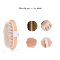 Brosse de bain ovale en bois, en poils de cheval doux, pour le bain et le Massage pour femmes,