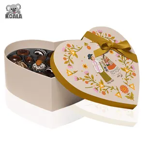Environmental Certified 100% Recyclable Pretty Sweet I Love You Valentine's Day Cardboard Purple Heart Shape Chocolate Gift Box