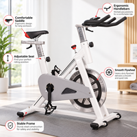 Vélo de spinning professionnel K-FIT GSP033M pour intérieur, cadre en acier, transmission par courroie et chaîne, rotation bidirectionnelle pour la remise en forme à domicile