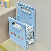 Panier à linge pliable en plastique avec poignée de transport, panier à linge sale pliable mural durable et peu encombrant
