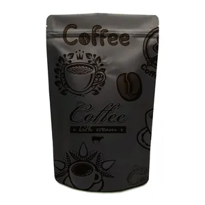 Hersluitbare Al Folie Plastic Voedselverpakking Koffiezak Mat Diepdruk Opstaande Zak Met Eenrichtingsklep