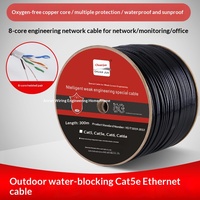 Cable Ethernet Cat5e para Exteriores, Impermeable, 8 Núcleos, 23AWG, UTP, 305m, Cobre Libre de Oxígeno, Par Trenzado