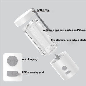 High Quality Portable Household <strong>DC</strong> <strong>Motor</strong> Blender Juicer USB Rechargeable Battery 450ml Capacity Car Compatible <strong>Shaker</strong> Design - Product Image 2
