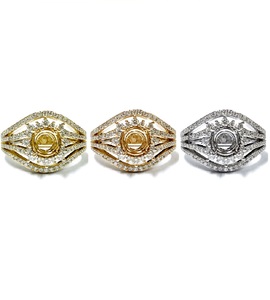 Usine directe de la Chine conception personnalisée bijoux fins 14K or blanc massif véritable diamant semi-monture bague de fiançailles de mariage pour les femmes - Product Image 4