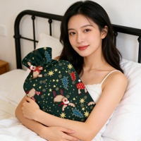 Bouillotte en caoutchouc pour thérapie par la chaleur, coussin chauffant, sac à eau chaude 2000 ml avec housse en polaire et ensemble bouteille d'eau en acier inoxydable