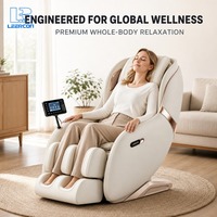 Fauteuil de massage compact LEERCON, gain de place, avec deux repose-pieds et sections de repose-mollets pour des séances de relaxation corporelle complètes