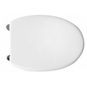 Asiento de inodoro para Cesabo Exel Vase Forma 4, blanco, con bisagra de expansión en forma de C, 50.5 cm de largo, 37.5 cm de ancho - Product Image 1