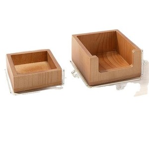 Wooden Memo Box Desktop Storage Organizer Natural <b>Wood</b> Polished Edges Non Slip Base Office <b>Desk</b> Stationery Holder - Product Image 2