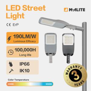 Lampadaire LED commercial à longue durée de vie 100000H, IP66 IK10, optique large, pour autoroute, rue, voie publique, parking - Product Image 5