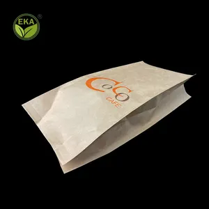 Minlee Eco Friendly Side Gusset Dried Fruit Biodegradable Self Sealing Composite Pla Food Packing Kraft Paper Coffee Bag