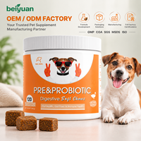 Friandises à mâcher prébiotiques et probiotiques pour chiens, santé digestive, équilibre de la flore intestinale, nutrition immunitaire, saveur poulet, fabrication OEM