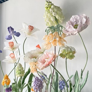 Accept Customized Giant <strong>Flowers</strong> Set <strong>Artificial</strong> Huge Size Crepe Paper Hyacinth Iris <strong>Daffodil</strong> <strong>Flower</strong> for Wedding Event Decor