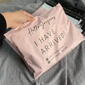 Biologisch abbaubare beliebte Farbe benutzer definierte Druck matt rosa Post tasche Kunststoff Versand Verpackung Tasche Poly Versand Mailer für Kleidung