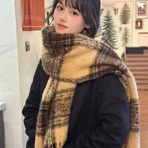 2023 haut de gamme Mauhair Plaid longue Cyber célébrité épaissie chaud doux laine écharpe femmes hiver haute valeur écharpe