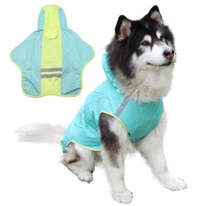 <b>Dog</b> Raincoat Hooded Waterproof Pink And <b>Light</b> Green Large <b>Dog</b> Clothing For Rainy Days Four Seasons Use - Product Image 2