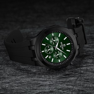Reloj de Cuarzo para Hombre con Correa de Silicona, Cronógrafo, Pantalla Analógica, Resistente al Agua 30M, Hebilla de Acero Inoxidable - Product Image 4