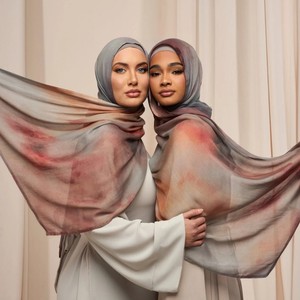 Su misura Paisleys vecchia scuola modello morbido Hijab tessuto modale stampa classica Hijab modale etnia musulmana da donna - Product Image 5