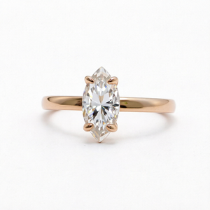 Impresionante Anillo de Compromiso Solitario con Moissanita de Corte Marquesa de 2.65 CTW, Plata 925, Chapado en Oro de 14K, Anillo de Boda para Mujer, OEM - Product Image 1