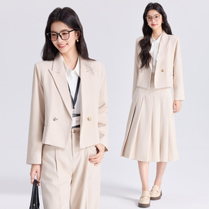 Women's Suit Set Two-Piece Formal Workwear Anti-Wrinkle Polyester Spandex Blend Midi Skirt Office Commuting Style - Product Image 2