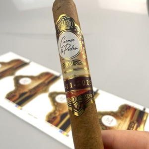 Étiquette personnalisée pour cigares avec logo privé, impression UV, autocollant à gratter, marquage à chaud, durable, forme personnalisée - Product Image 3