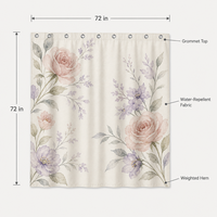 Rideau de Douche Moderne Abstrait Personnalisé à Motifs Floraux en Tissu Séchage Rapide avec Logo OEM ODM pour Hôtels, Commerces et Projets de Salles de Bain