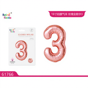 16 pollici oro rosa numero 3 palloncino grande decorazione in alluminio per festa della mamma festa di addio al nubilato festa eventi di laurea elio - Product Image 1
