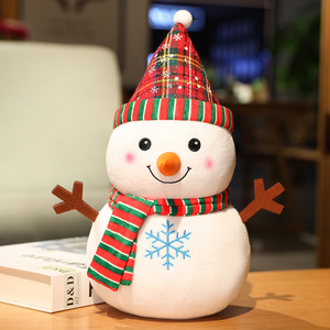 Peluche de Noël de 20 cm, série Noël, Père Noël et Bonhomme de neige avec écharpe, renne, jouet en peluche doux, cadeau de Noël pour enfant fille - Product Image 3