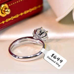 自己粘着性の白い空白のジュエリータグラベルジュエリー価格タグステッカーネックレスイヤリング用ロール価格識別 - Product Image 6