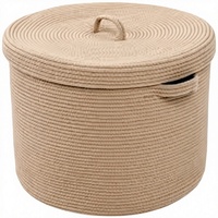 Lot de 3 paniers à plantes modernes bicolores en corde de coton faits à la main, écologiques, avec manchon conique multifonctionnel et doublure imperméable pour intérieur