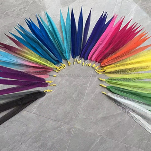 Mới Trong <span class=keywords><strong>2025</strong></span> Chất Lượng Cao 60-65Cm Nhân Tạo Đầy Màu Sắc Bạc Gà lôi Lông Cho Giáng Sinh Lễ Hội Trang Trí - Product Image 1