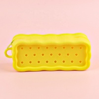 Sac à crayons portable en silicone grande capacité, étanche, avec trous, pour étudiants, pour fournitures scolaires