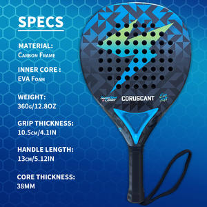 Raqueta de Pádel con Superficie de Fibra de Carbono y Núcleo de Espuma EVA Memory Flex, Raquetas de Tenis de Pádel, Raqueta de Pádel - Product Image 2